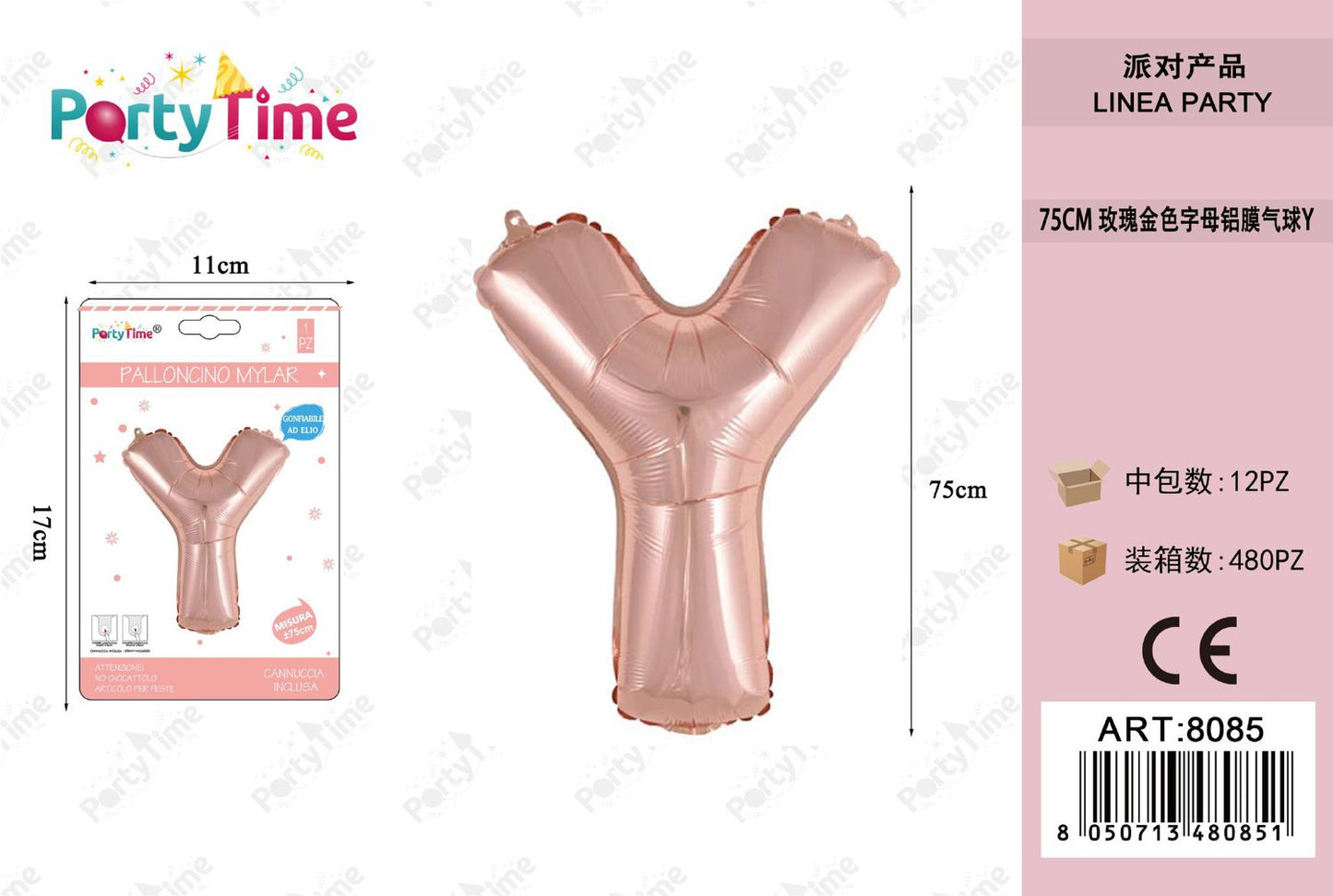 *75CM PALLONCINO IN ALLUMINIO ROSA ORO Y