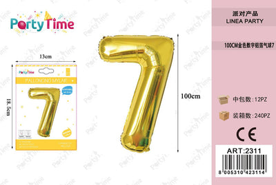 *100CM PALLONCINO ALLUMINIO ORO 7