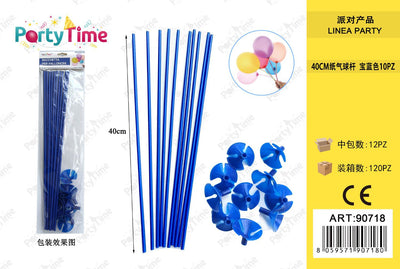 *BACCHETTA PALLONCINI 10PC 40CM BLU