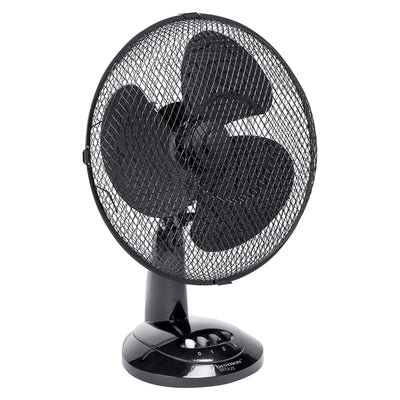 Bestron Ventilatore da Tavolo Ø 35 cm, Piccolo Ventilatore con 3 Impostazioni di Velocità e Funzione di Oscillazione a 75°, Altezza: 35 cm, 40W, DDF35Z, Colore: Nero