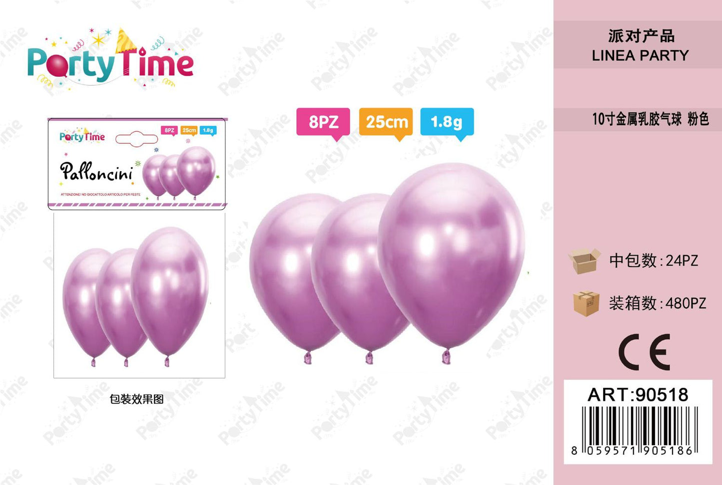 *PALLONCINI 1.5G 9" ROSA