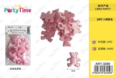 *PETALI DI ROSA A FORMA ORSETTO 5CM 20PZ ROSA