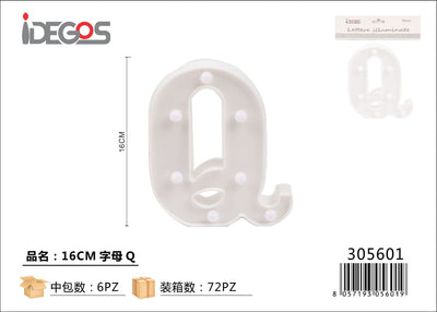 LETTERE CON LUCI LED Q 16CM