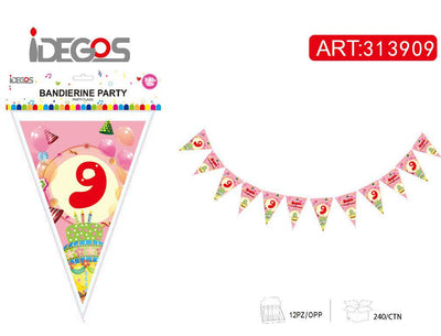 ACCE/FESTA BANDIERA CARTA N9 128G 12PZ 3.65M