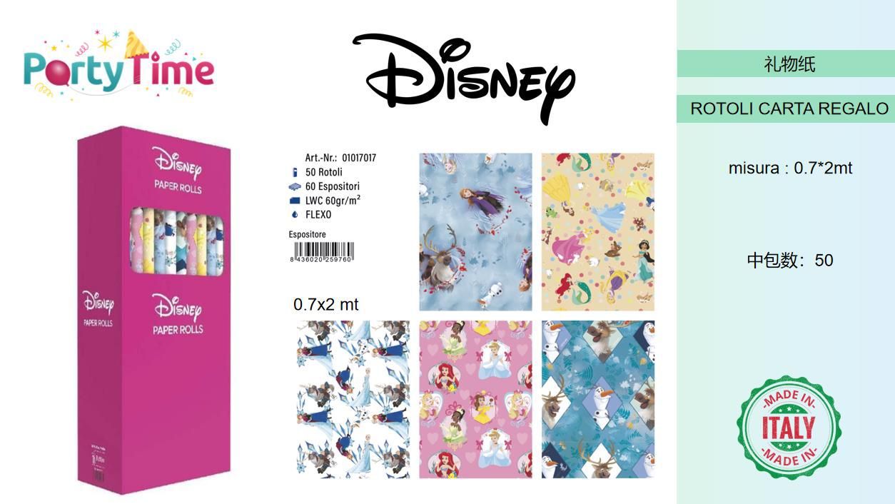 RT.CARTA DISNEY PRINCESS 0.7MT*2MT