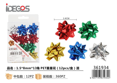 FIOCCO DA REGALO STELLE PET 1.5*8MM*13 12PZ