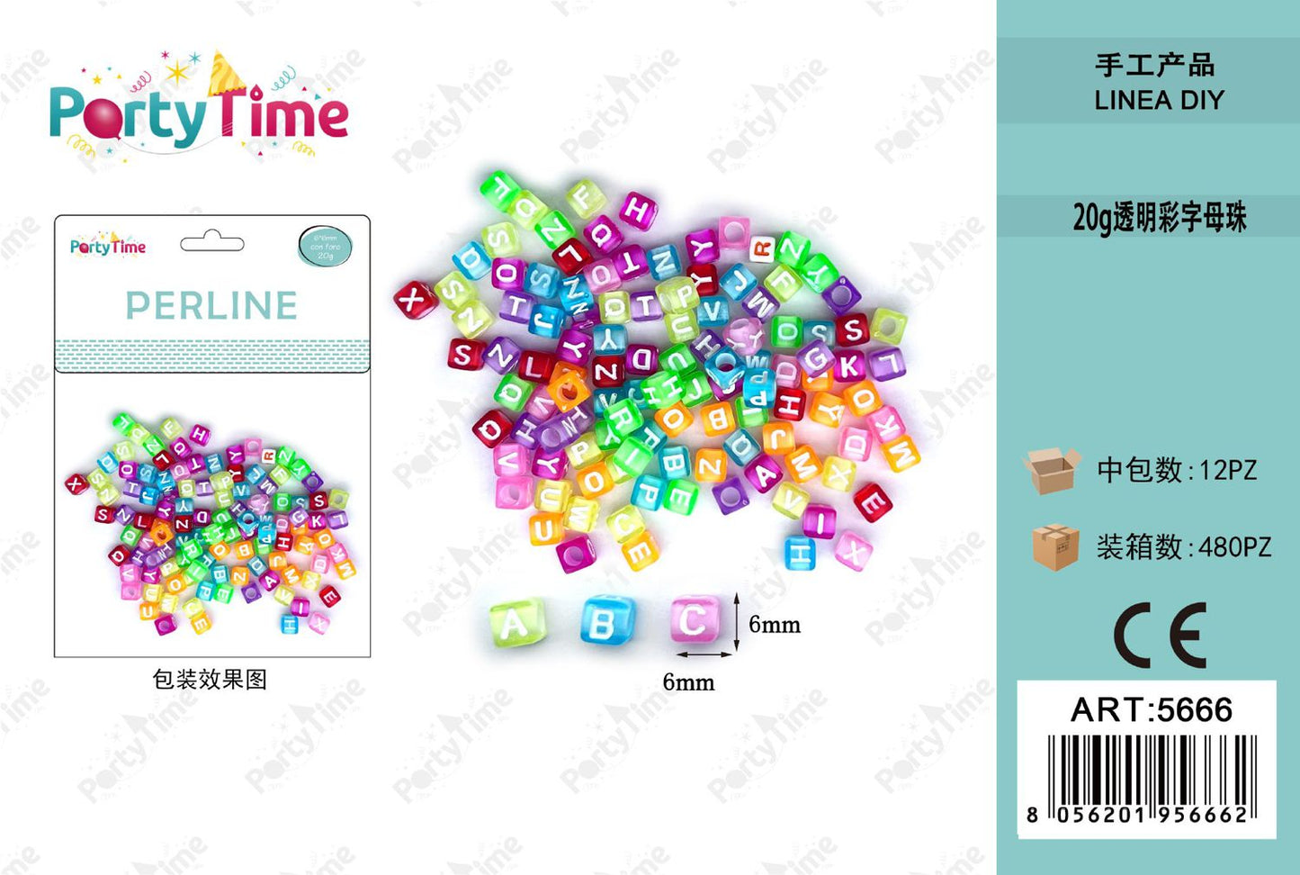 *perline 6*6mm trasprente