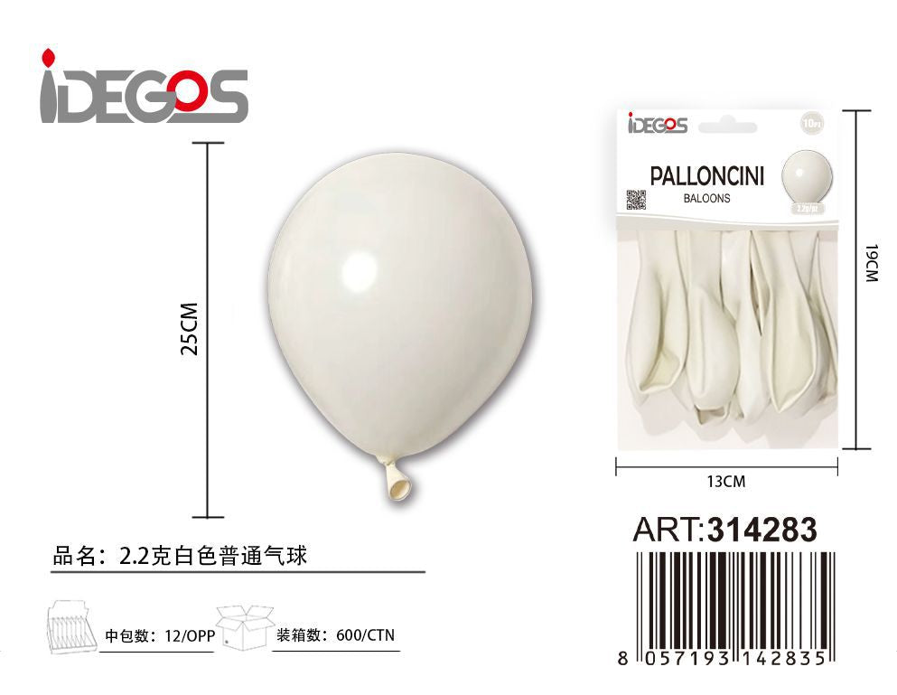 PALLONCINI IN LATTICE BIANCO 10PZ 2.2G