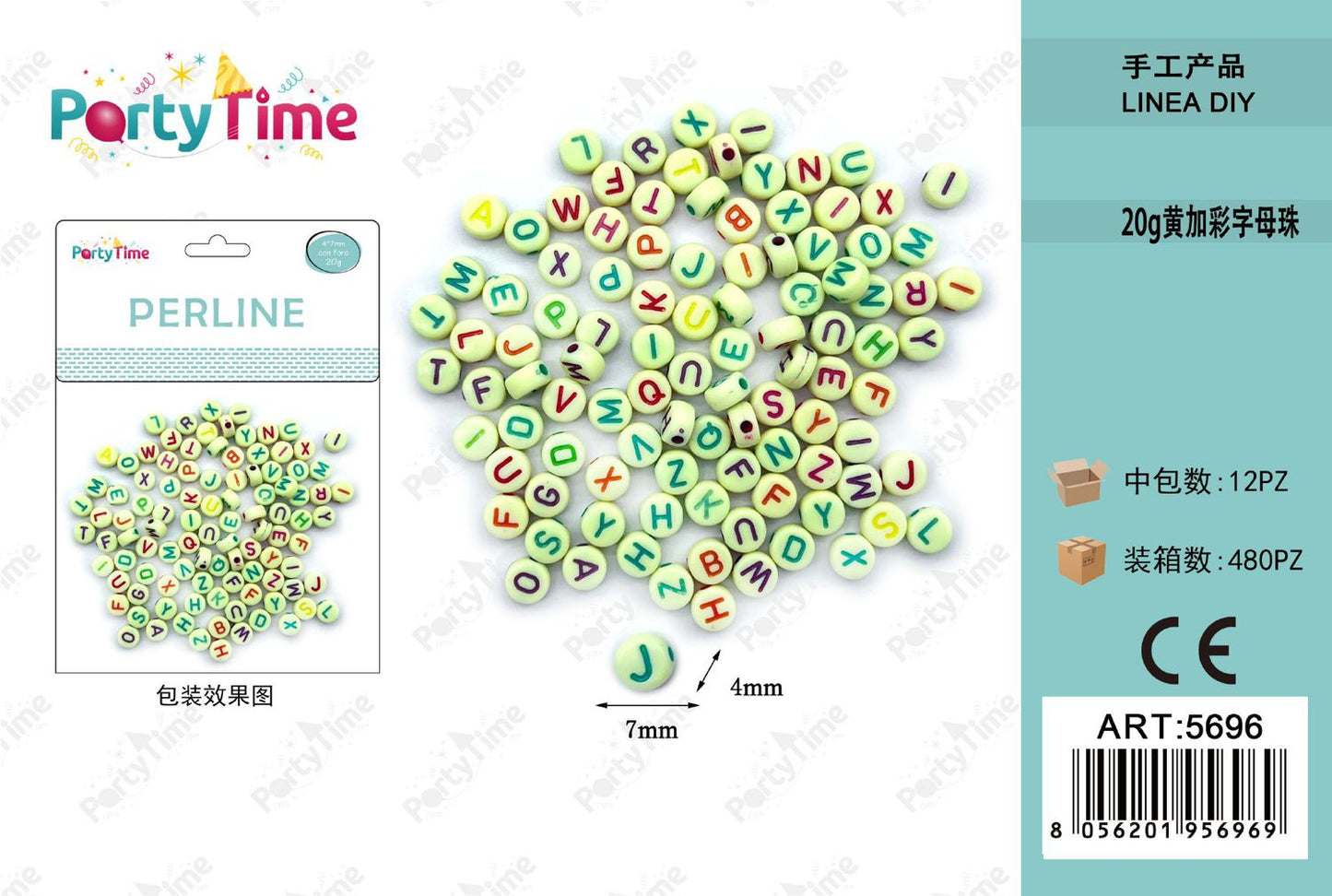 *perline 4*7mm colore misto