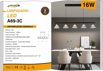 LAMPADARIO DA SOFFITTO/16W/3000K-6500K