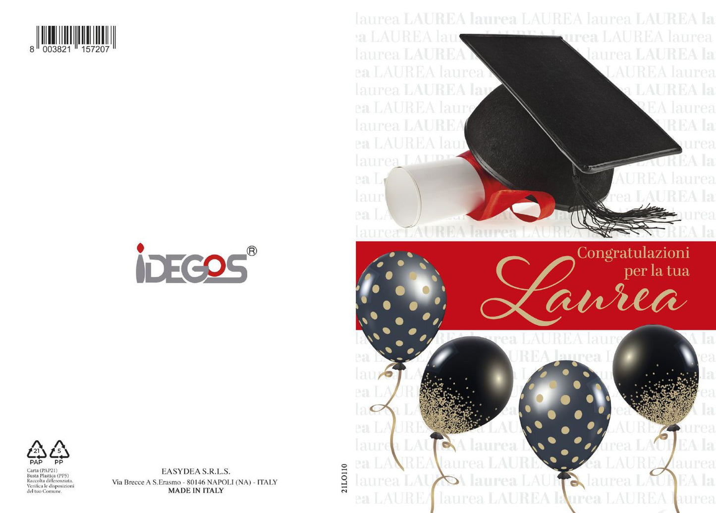 BIGLIETTO LAUREA C/FOIL