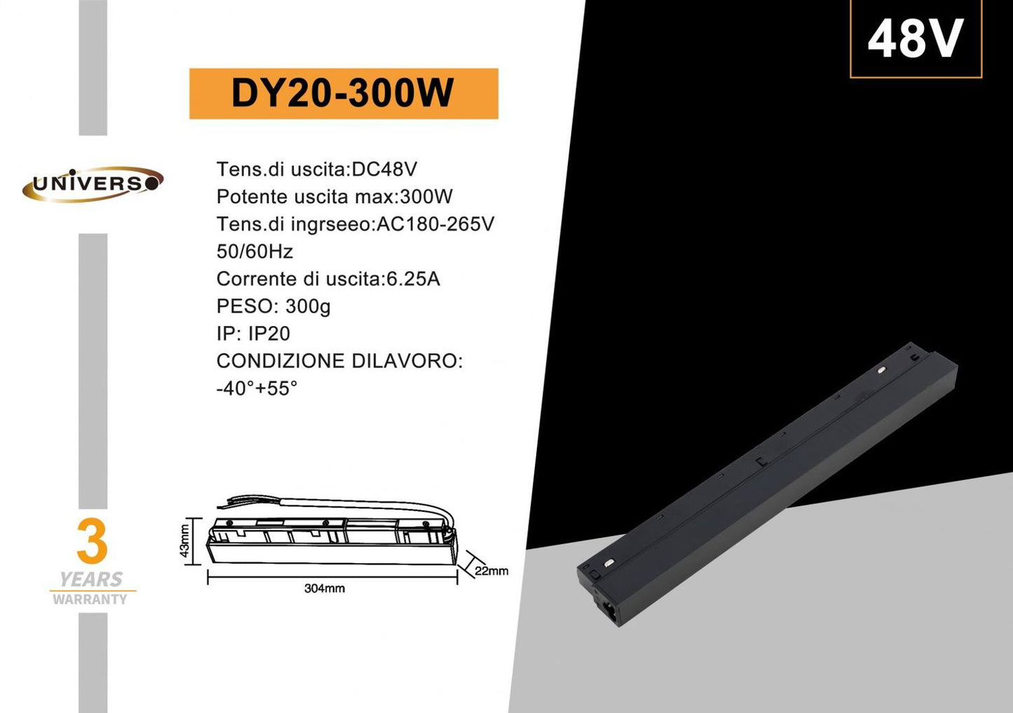 ALIMENTATORE/48V/300W