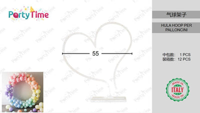 hula hoop cuore in legno bianco dim55*55cm