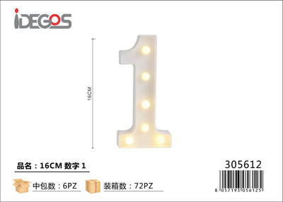 NUMERO DI LUCE LED 1 16CM