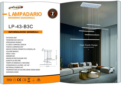 LAMPADARIO DA SOFFITTO /38W/3000K-6500K