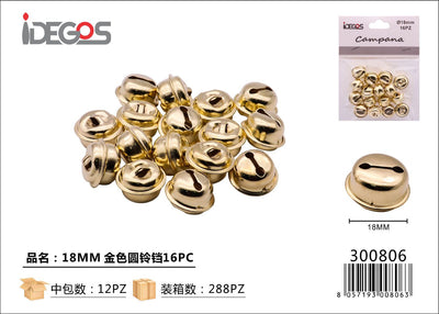 CAMPANA ORO TONDO 18MM 16PZ