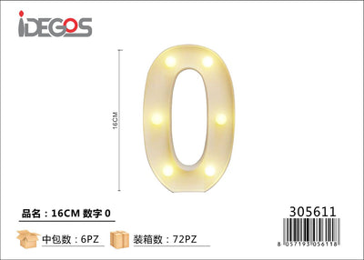 NUMERO DI LUCE LED 0 16CM