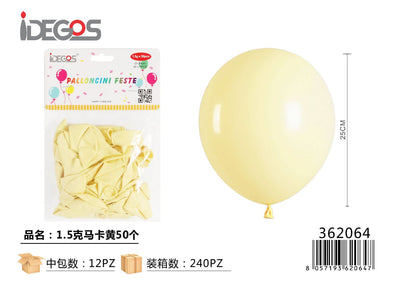 PALLONCINI IN LATTICE GIALLO PASTELLO 50PZ