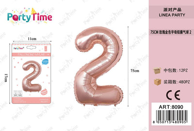 *75CM PALLONCINO IN ALLUMINIO ROSA ORO 2