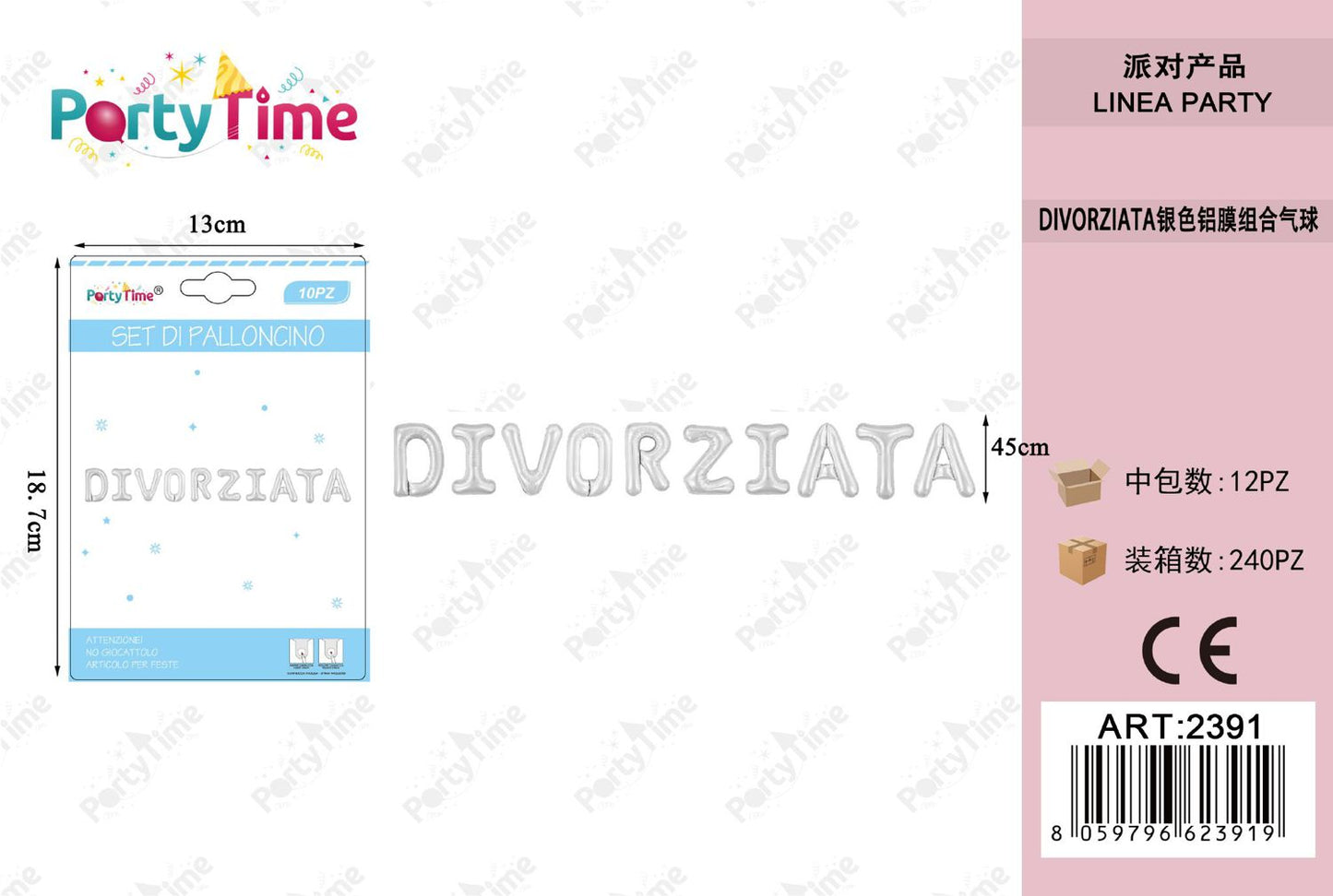 *SET DI PALLONCINO DIVORZIATA ARGENTO