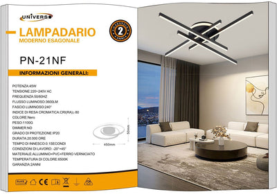 LAMPADARIO DA SOFFITTO/45W/6500K