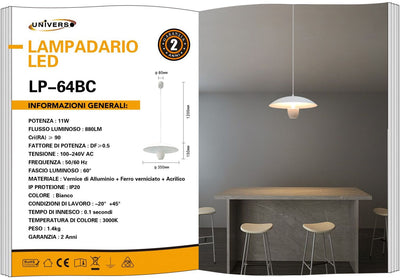 LAMPADARIO DA SOFFITTO/11W/3000K