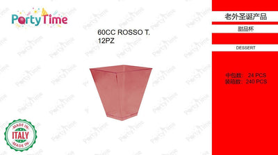 COPPETTA QUADRO 60CC ROSSO T. 12PZ