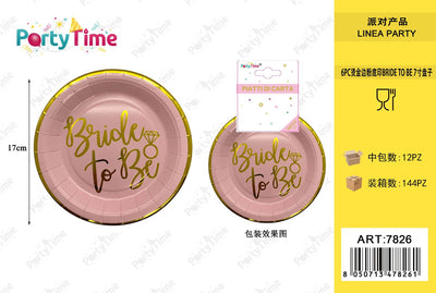 *piatti di carta bride to be 7" 6pc