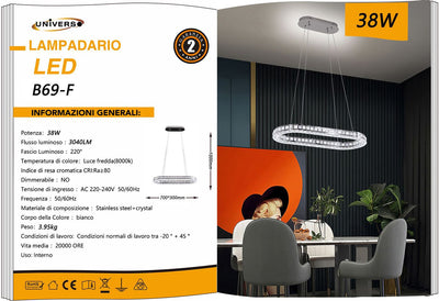 LAMPADARIO DA SOFFITTO/38W/7000K