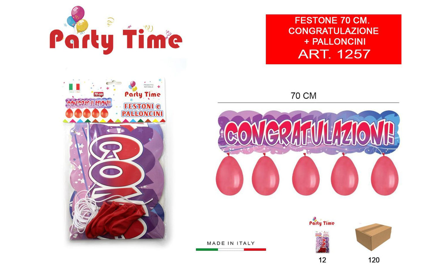 *FESTONE NUVOLA CONGRATULAZIONE+PALLONCINI