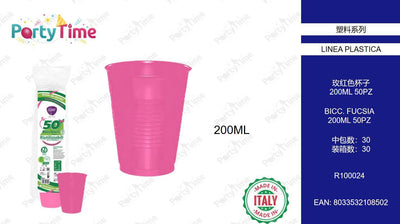 R100024 BICCHIERI RIUTILIZZABILI 200ML FUCSIA