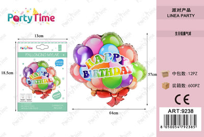 *PALLONCINO MYLAR 'HAPPY BIRTHDAY'