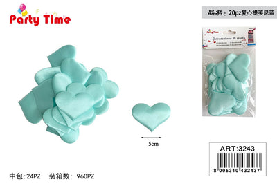 *PETALI DI ROSA A FORMA CUORE 5CM 20PZ TIFFANY