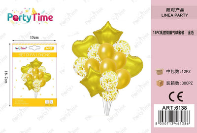 *SET PALLONCINI ORO STELLA CUORE