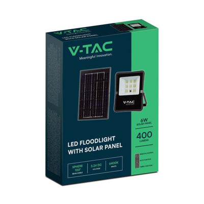 V-TAC Faro LED con Telecomando e Pannello Solare 6W 6400K