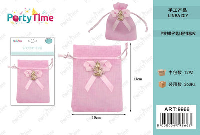 *10*13CM SACCHETTI PORTACONFETTI 2pz rosa