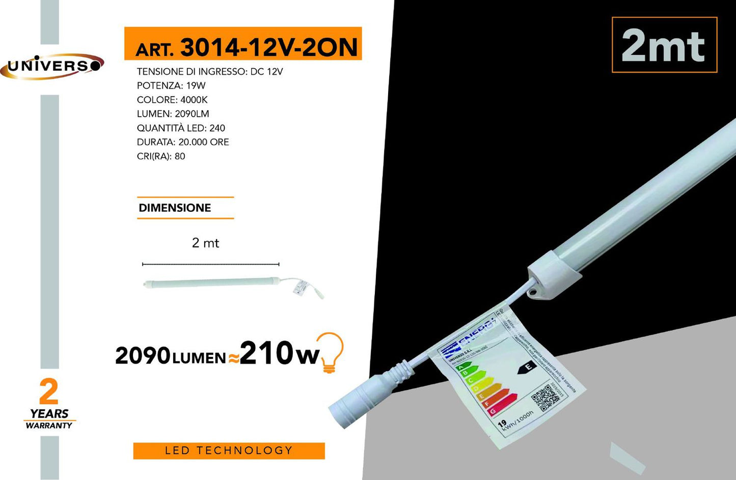 STRISCE LED/12V/19W/4000K/2M