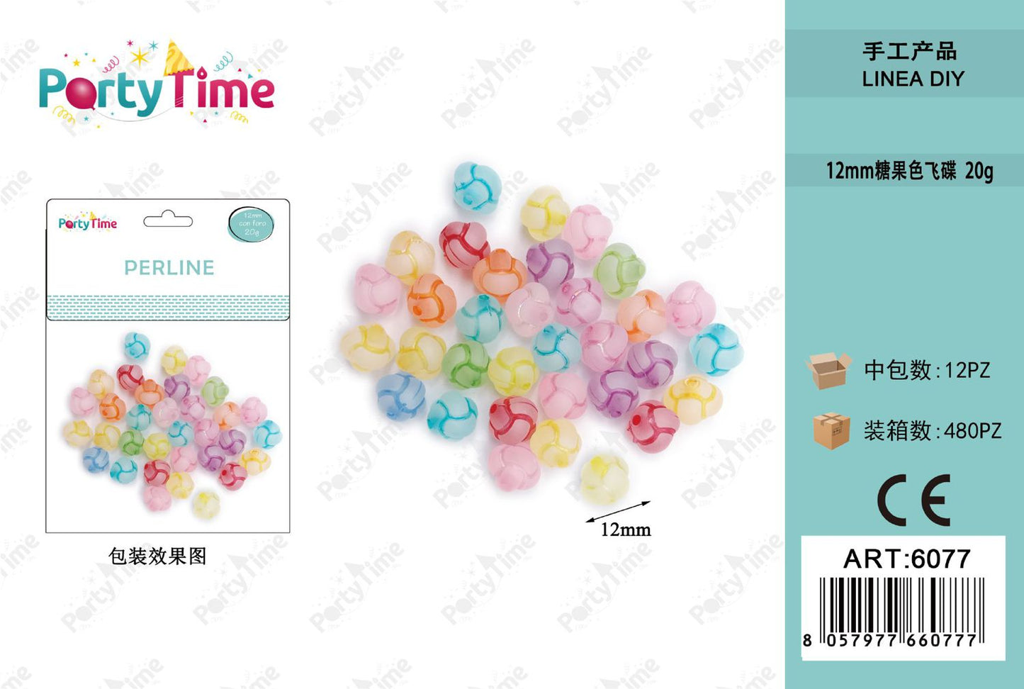 *PERLINE COLORE MISTO 12mm