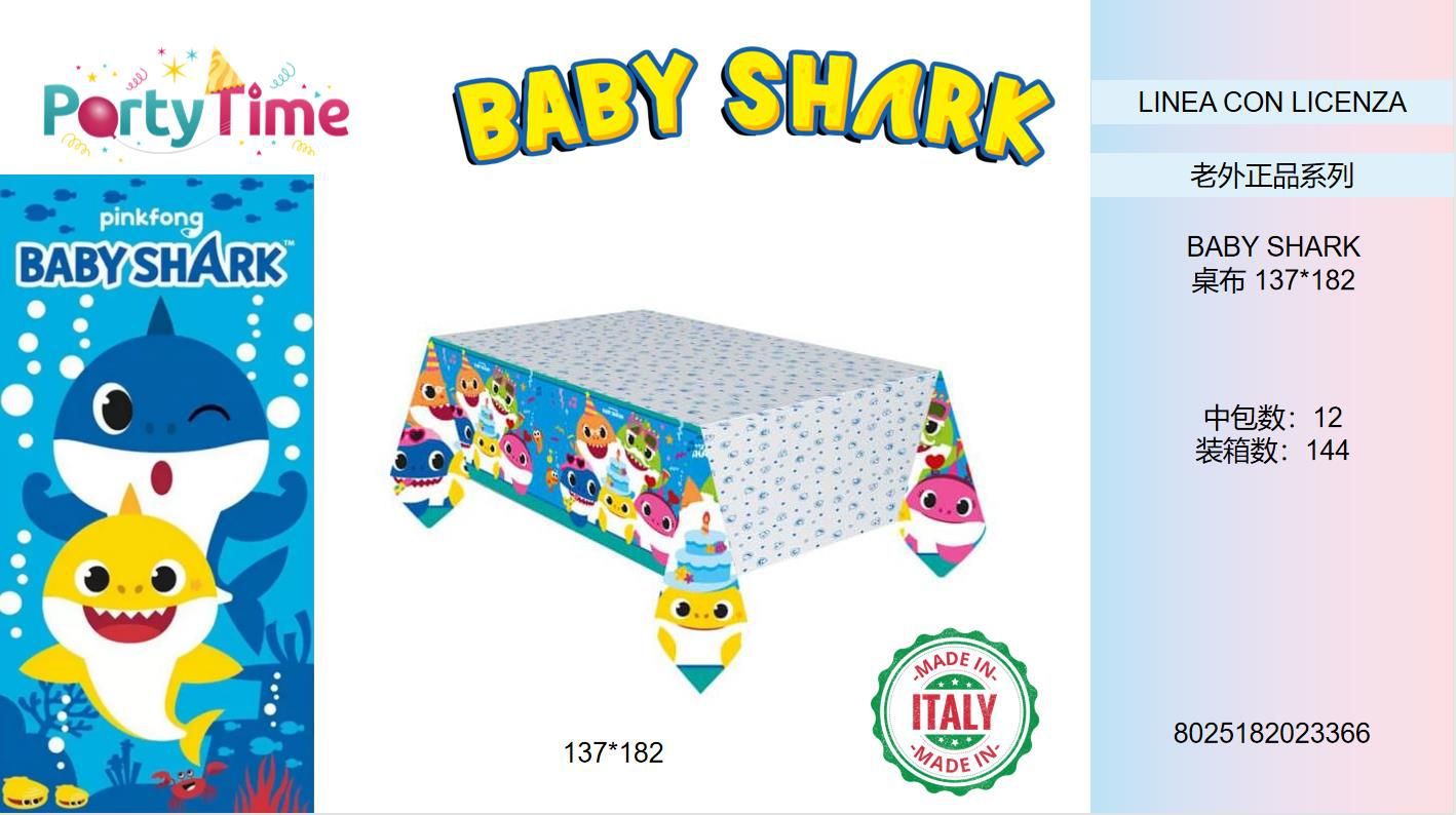 TOVAGLIA PLASTICA BABY SHARK CM 137*182