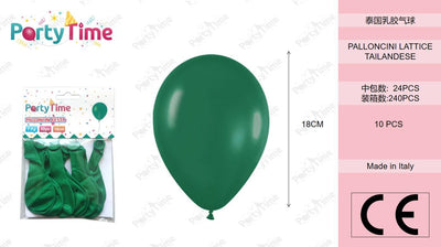 *Palloncino 7" 10pz Verde Bandiera