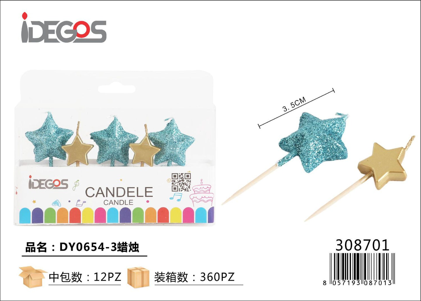 CANDELE STELLE ORO CELESTE