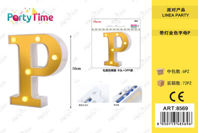 *16CM LETTERA A LUCI LED P ORO