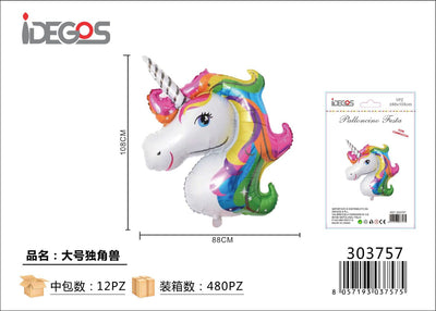 PALLONCINO ALLUMINIO UNICORNO 88*108CM