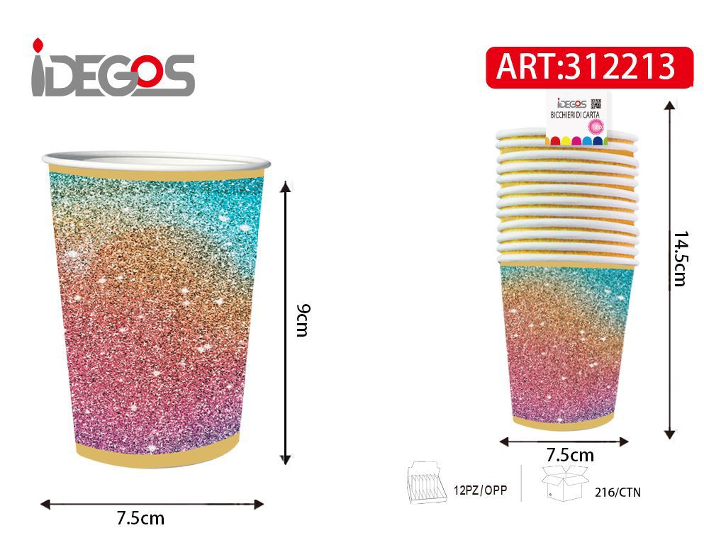 BICCHIERI DI CARTA COLORATI SFUMATI