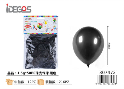 PALLONCINI PERLATO NERO 50PZ 1.5G