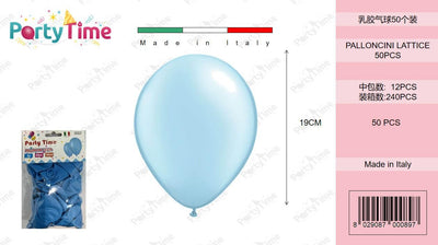 *BUSTE PALLONCINI GOMMA CLASSICO CELESTE 50PZ