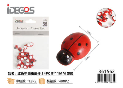 COCCINELLE ROSSE ADESIVE 8*11MM 24PZ