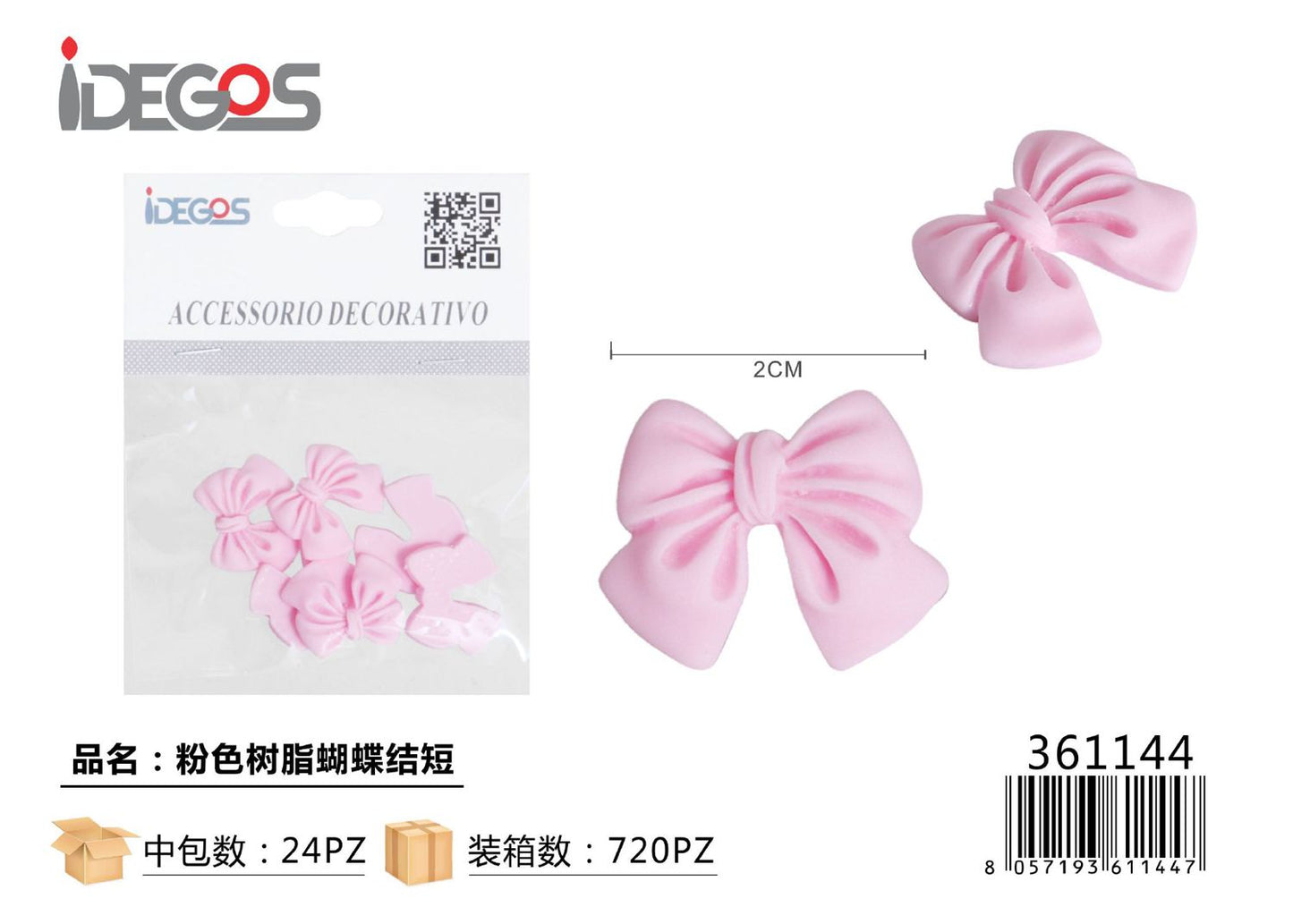 ACC/DECORATIVI A FIOCCO RESINE ROSA