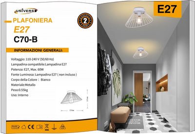 LAMPADARIO DA SOFFITTO/1XE27