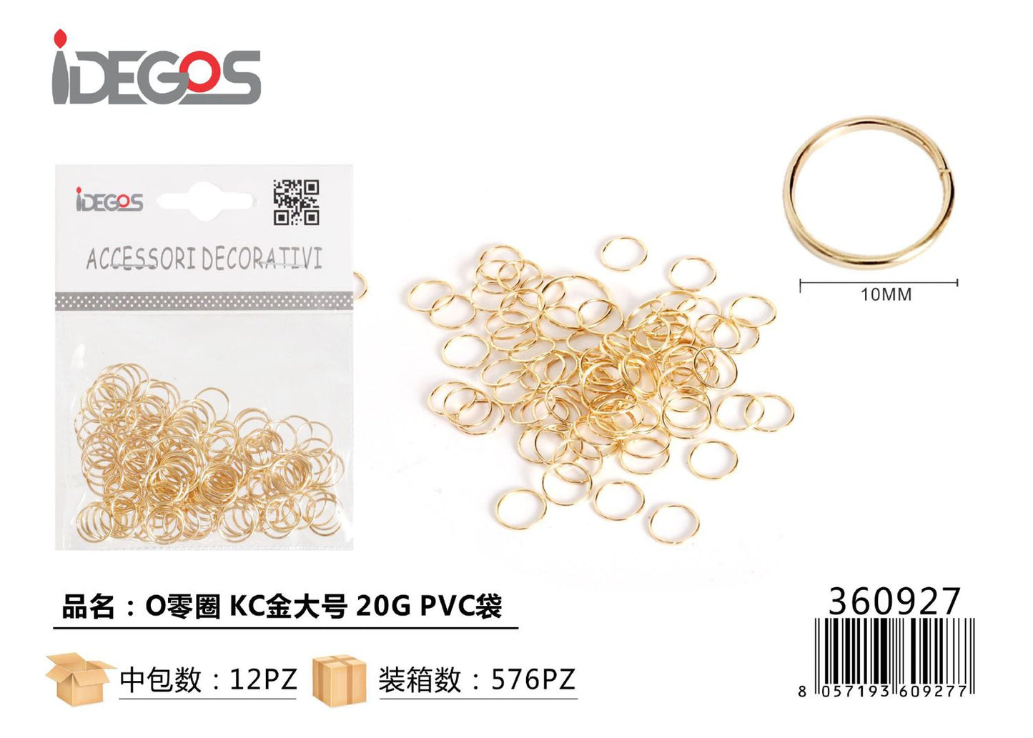 ACCESSORI BIGIOTTERIA CERCHIETTO 20G ORO